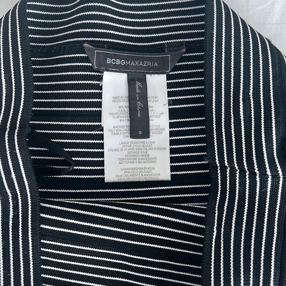 BCBGMaxazria size small black and white striped bandage miniskirt - Picture 4 of 5